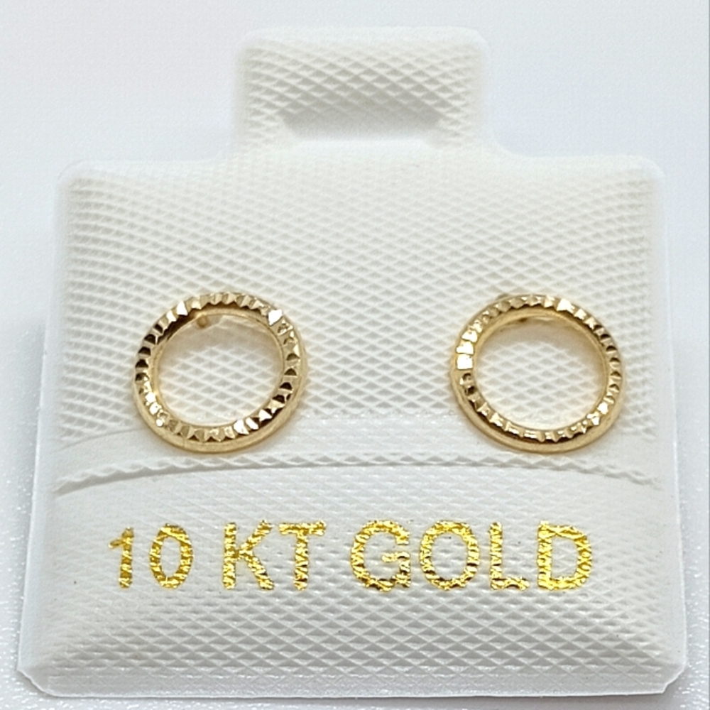 Circle 10k Gold Earrings Studs